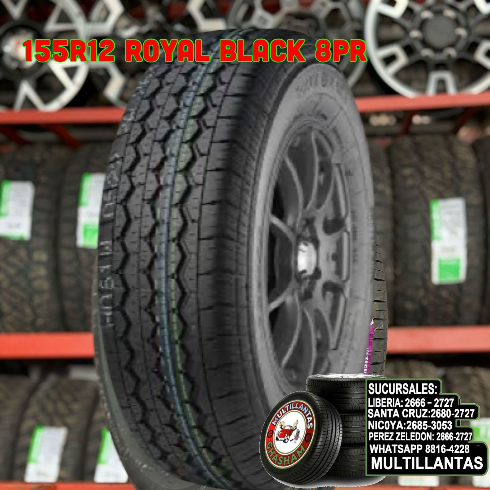 155R12C ROYAL BLACK 8PR